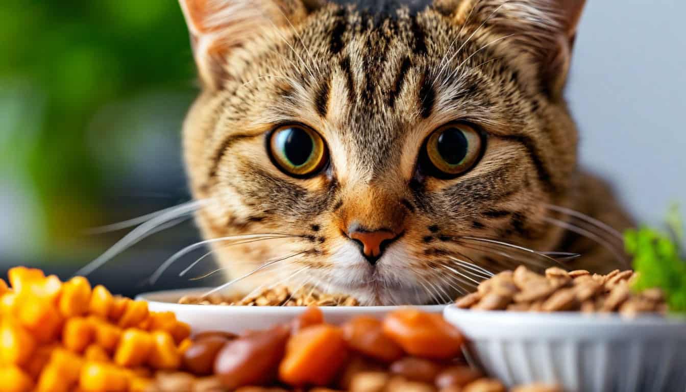 Кошка ест из миски