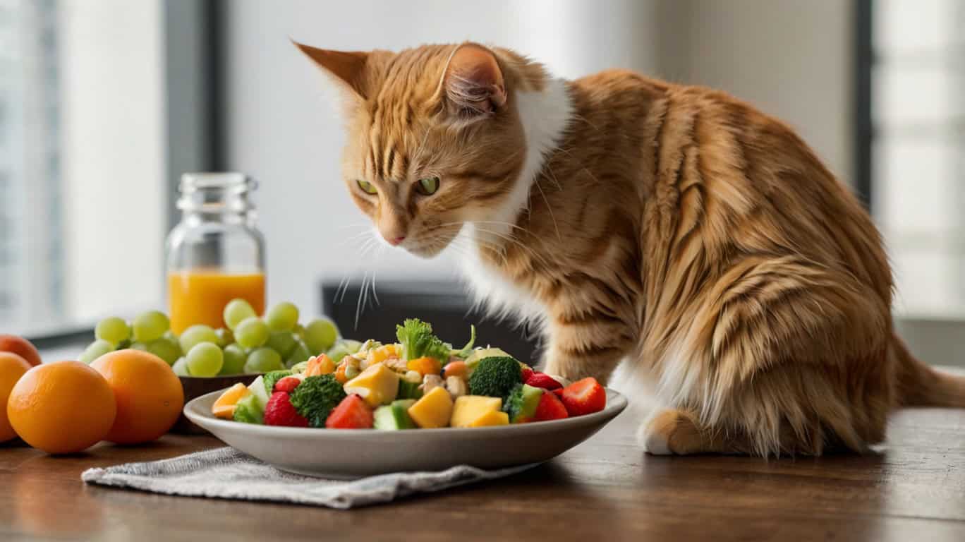 Кошка ест из миски