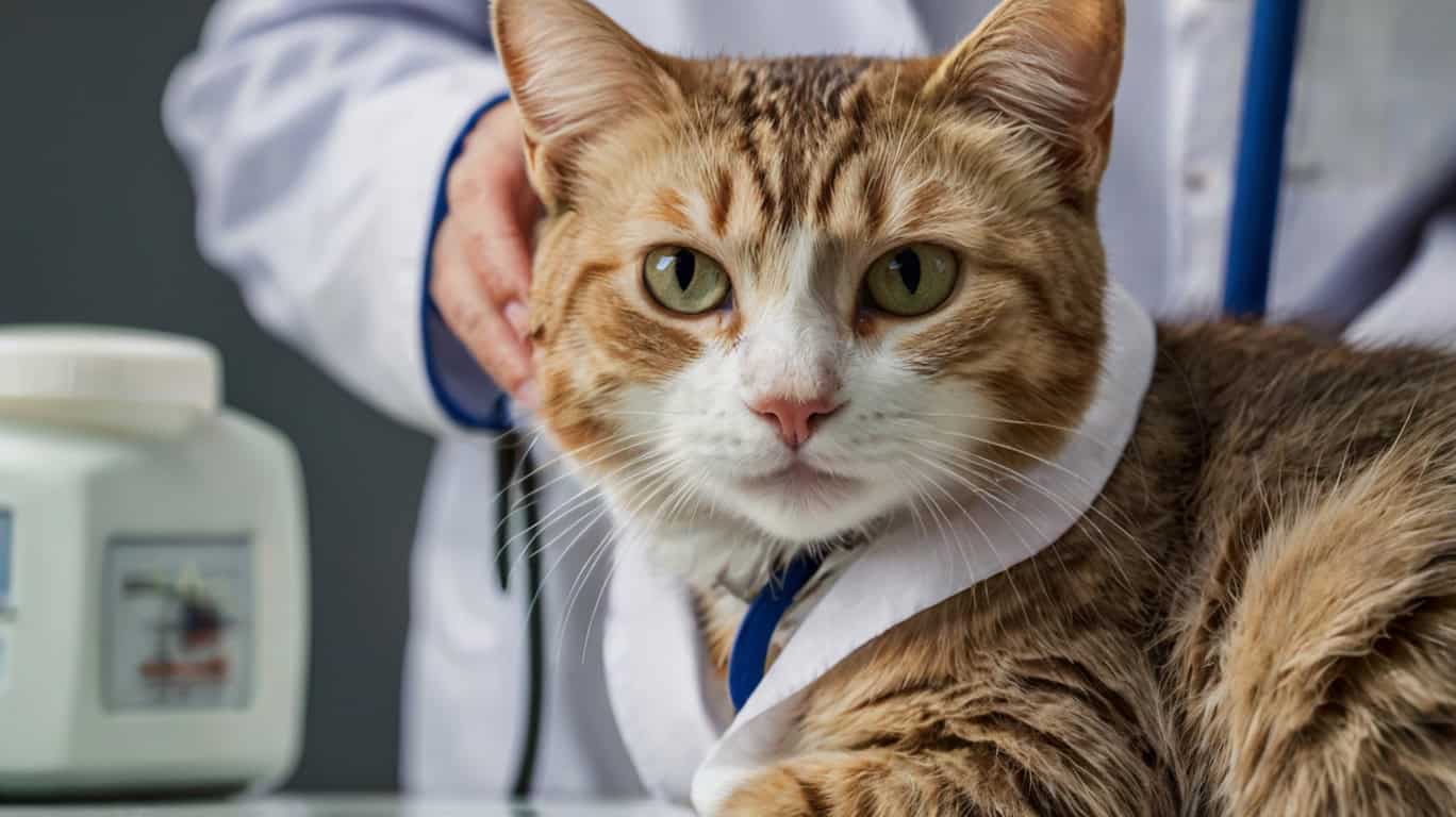 Ветеринар осматривает кошку