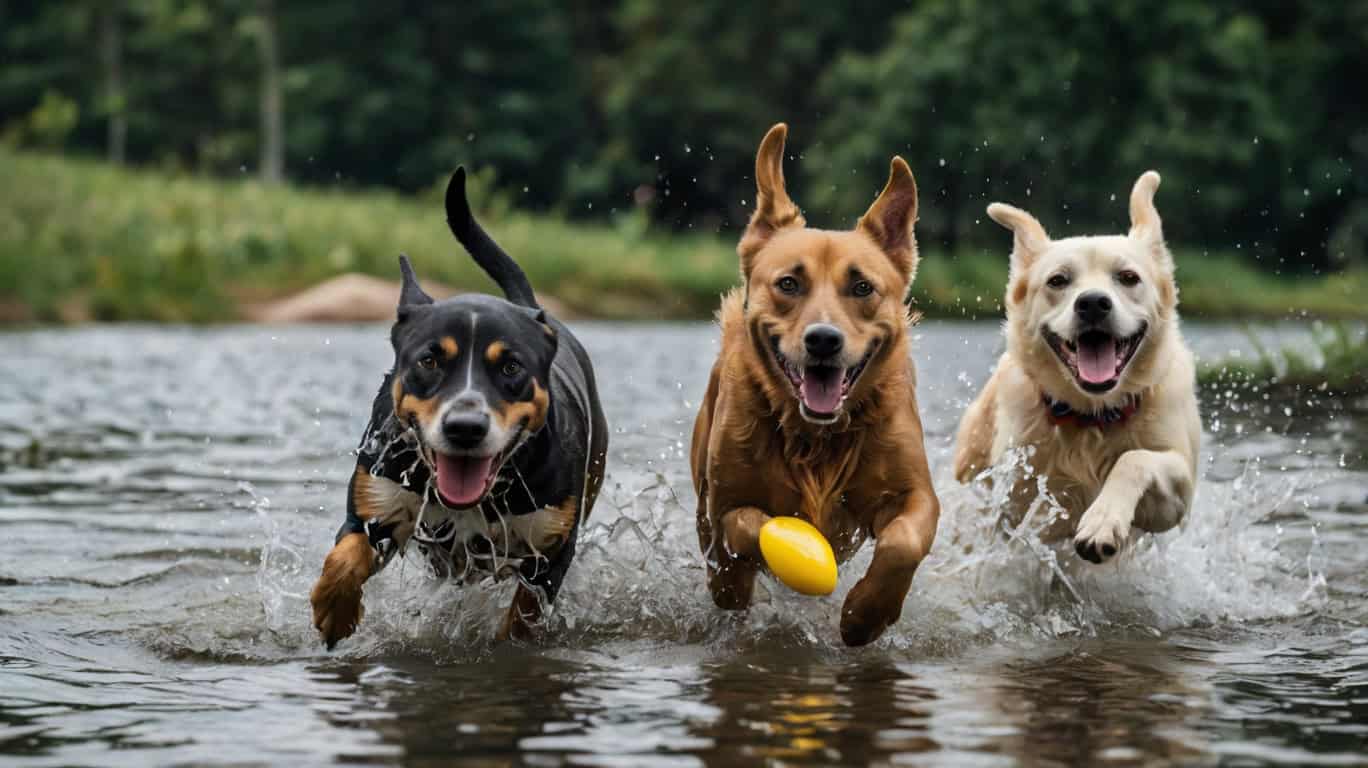 Физическая активность собаки: игры в воде