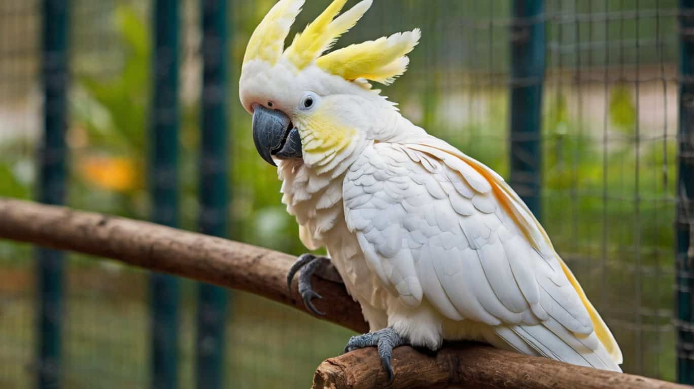Редкие экзотические питомцы: какаду в вольере