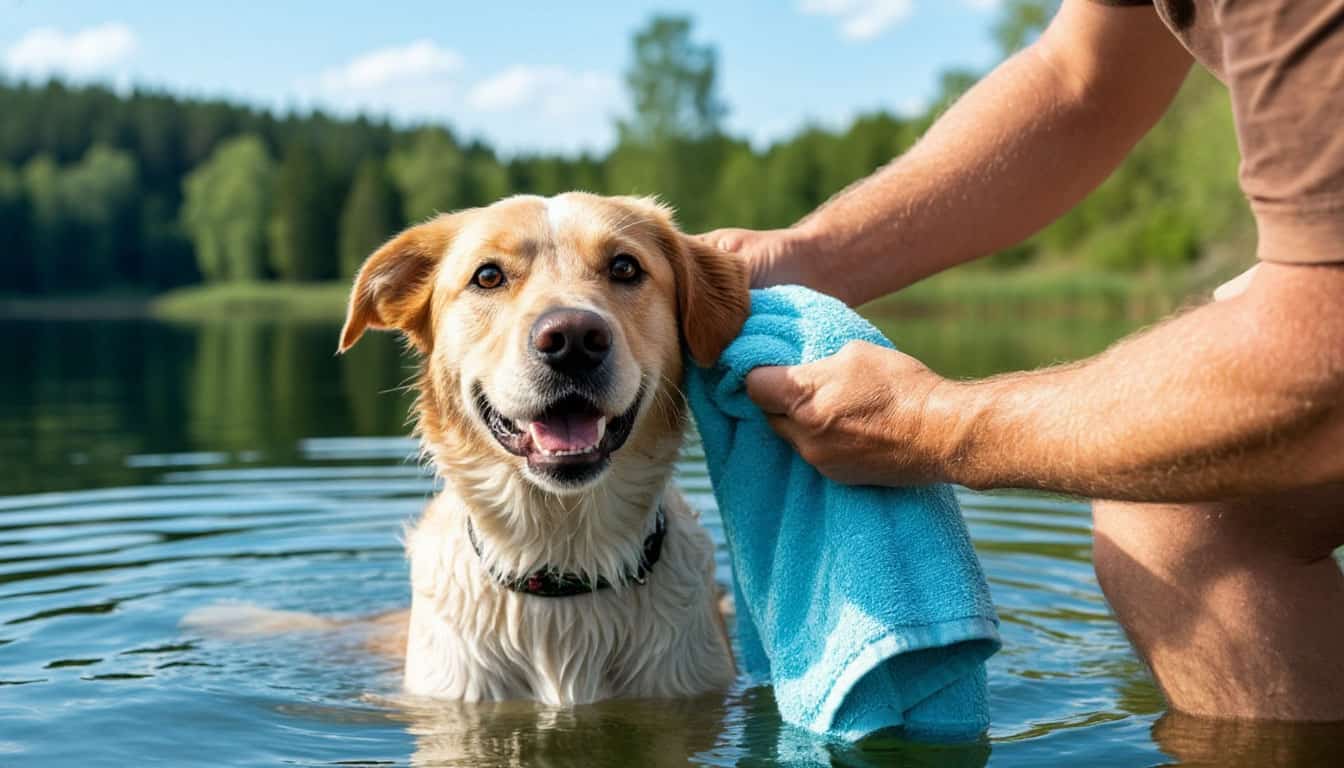 Купание животных в водоёмах: уход после купания
