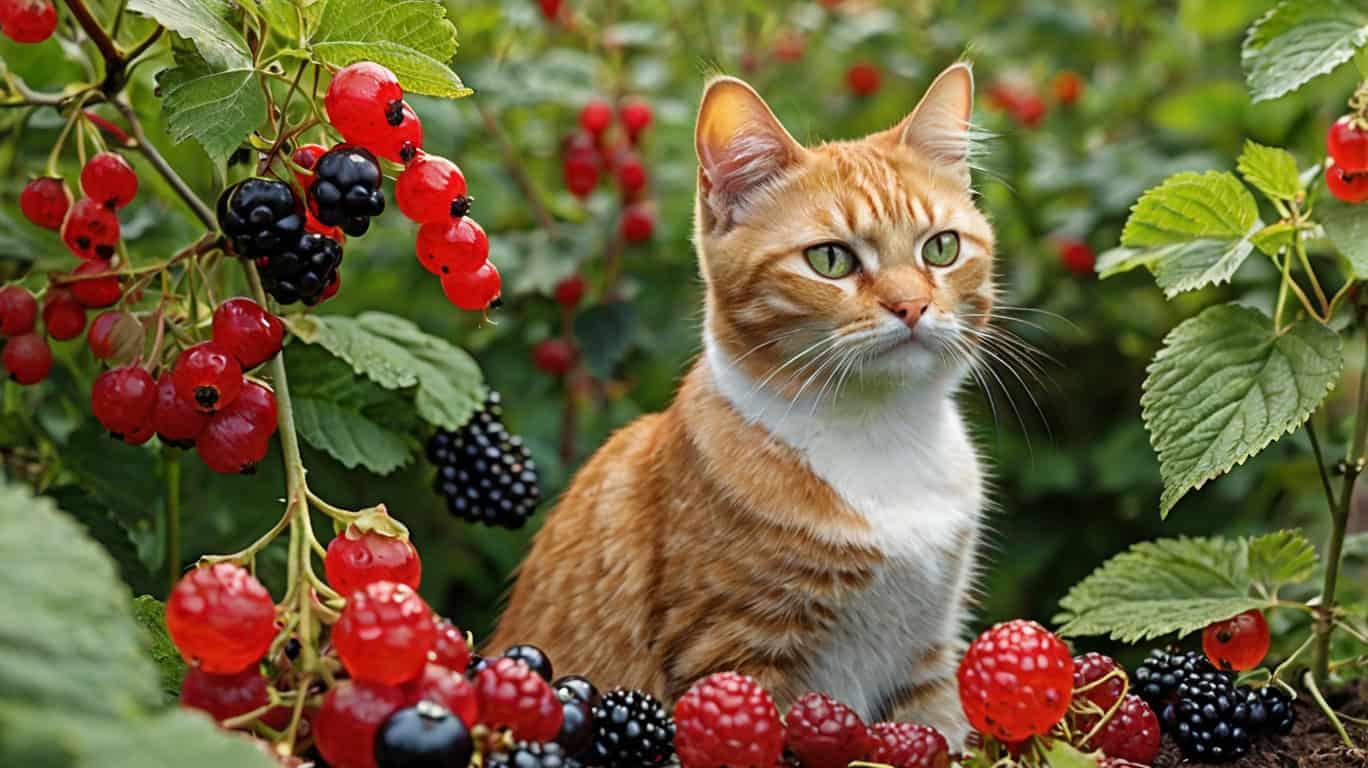 Питомцы и грядки: кошка и смородина