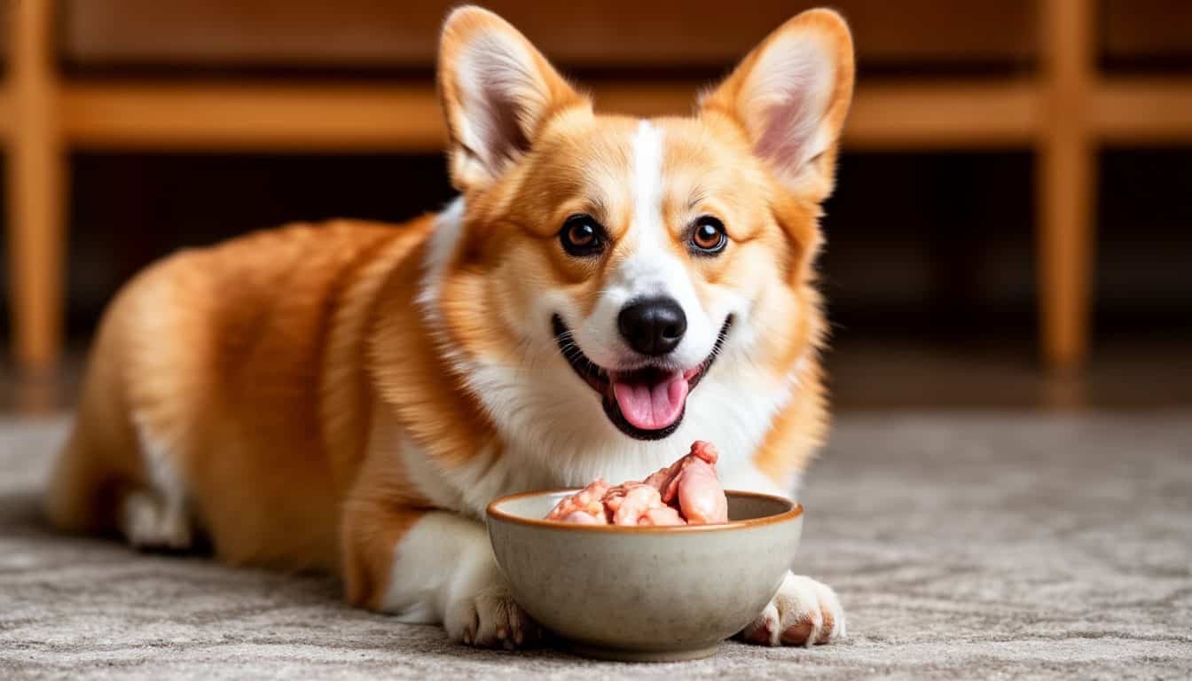 Корги и куриные желудки: реакция собаки