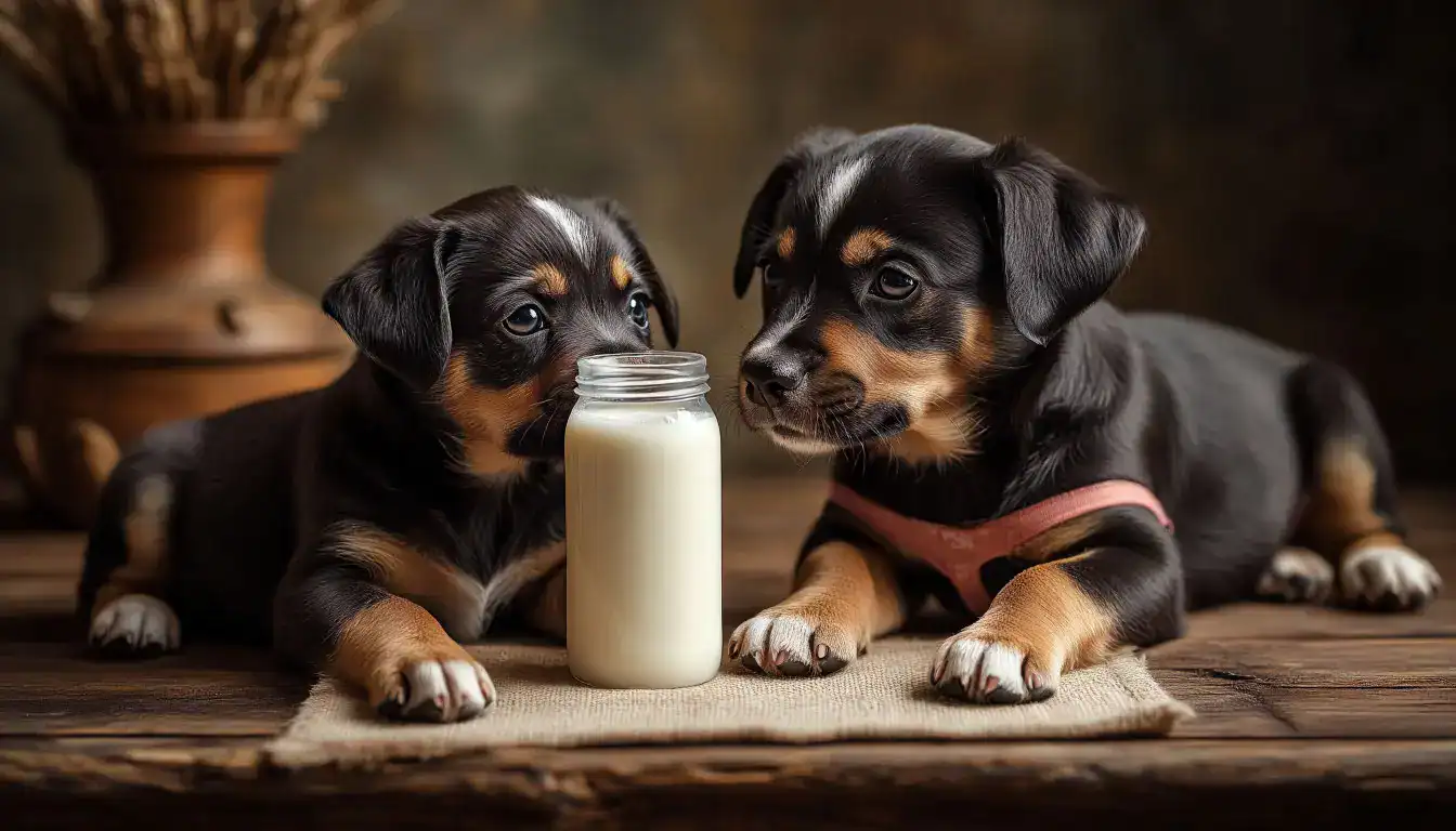 Уход за Новорождёнными Щенками: Кормление щенка специальной смесью.