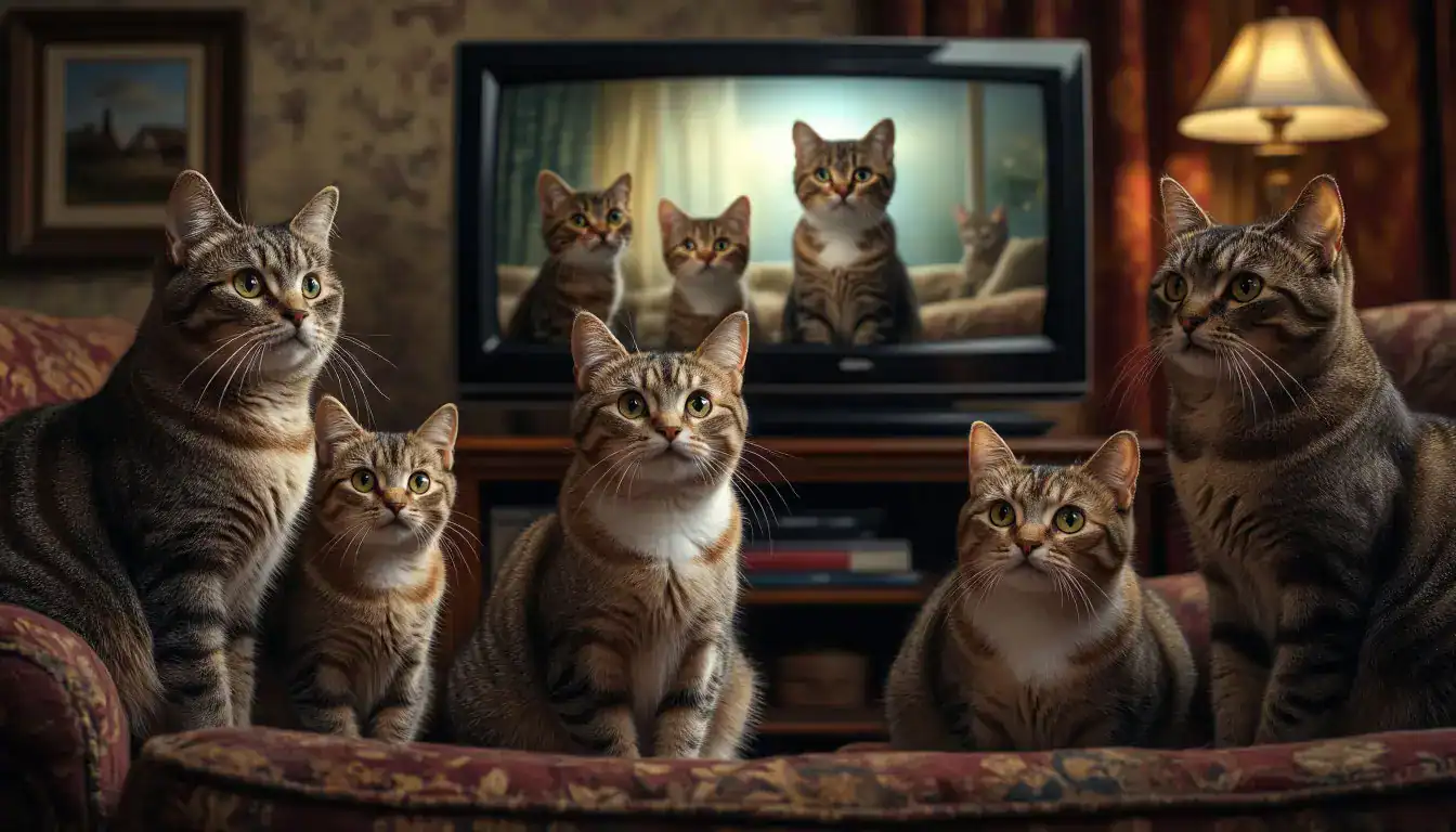 Интерес кошек к телевизору: разные реакции кошек на экран