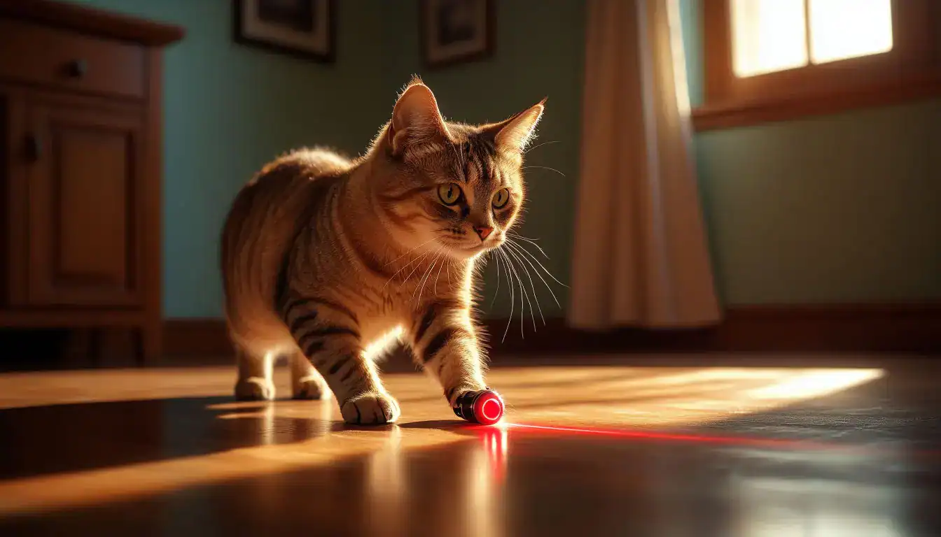 Идеи игр для кошки: увлекательная игра с лазерной указкой
