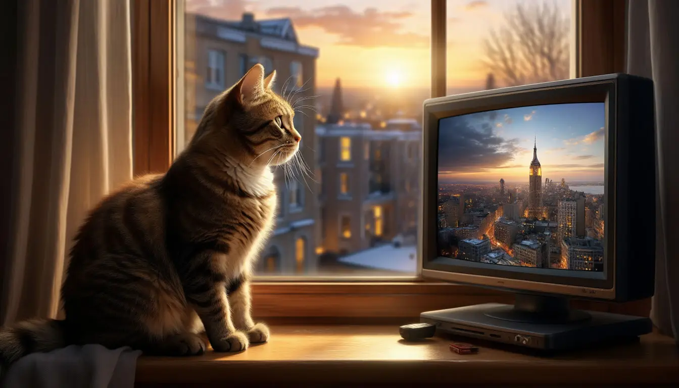 Интерес кошек к телевизору: сравнение экрана и вида из окна