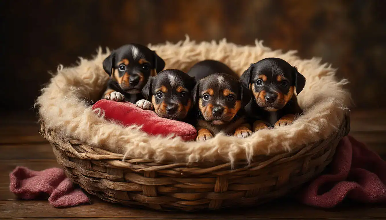 Уход за щенками: Теплое гнездо с грелкой для новорожденных.