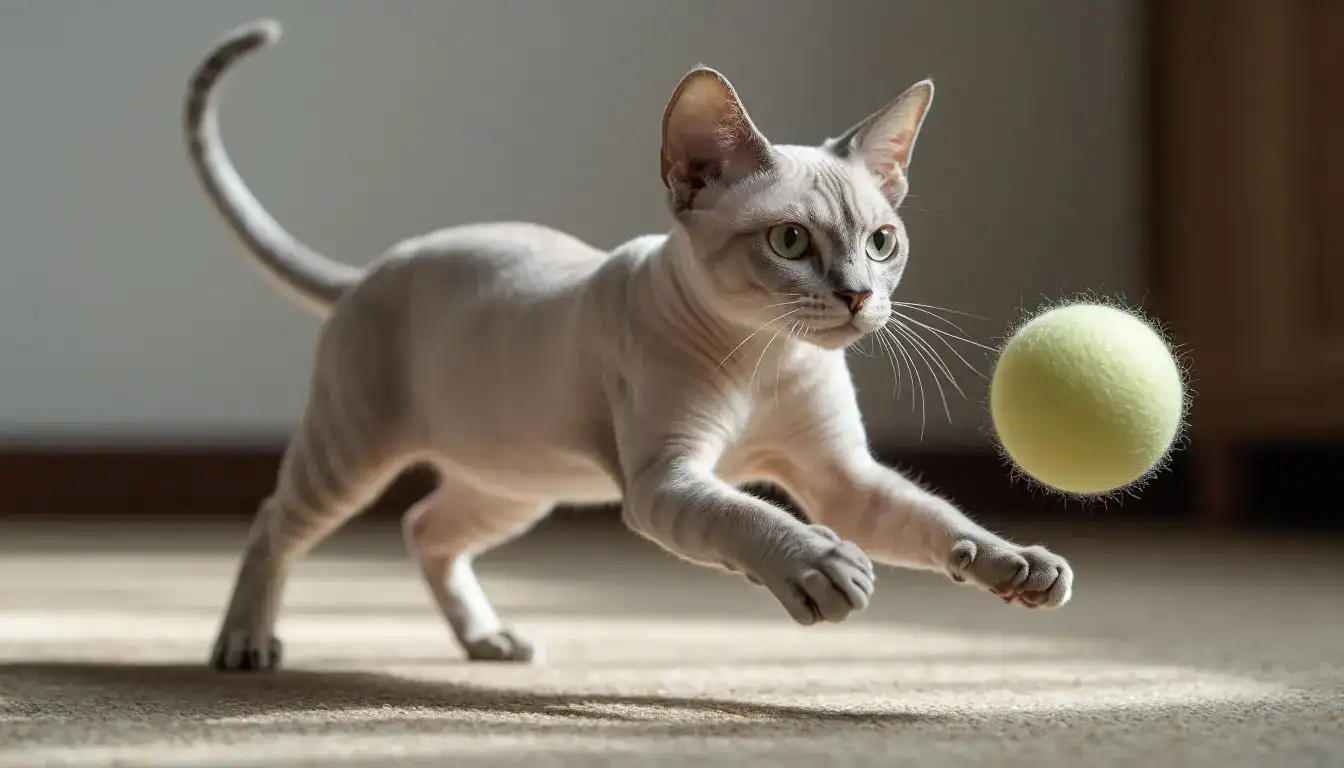 Уход за лысыми кошками: игры и развлечения