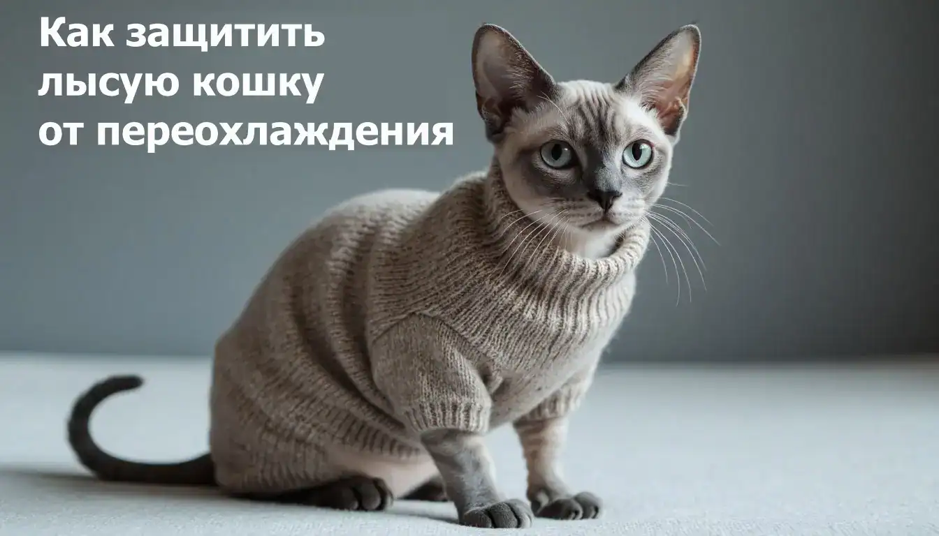 Уход за лысыми кошками: защита от холода