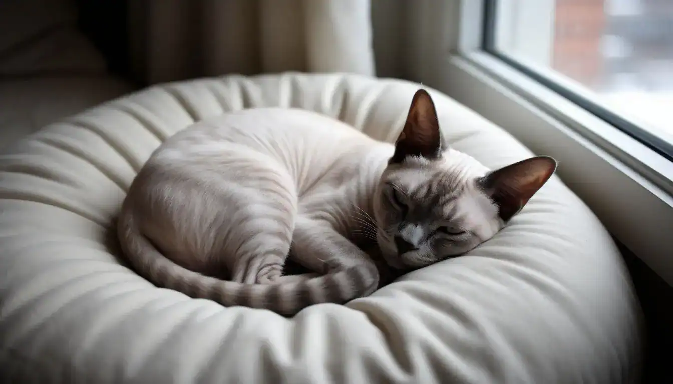 Уход за лысыми кошками: организация спального места