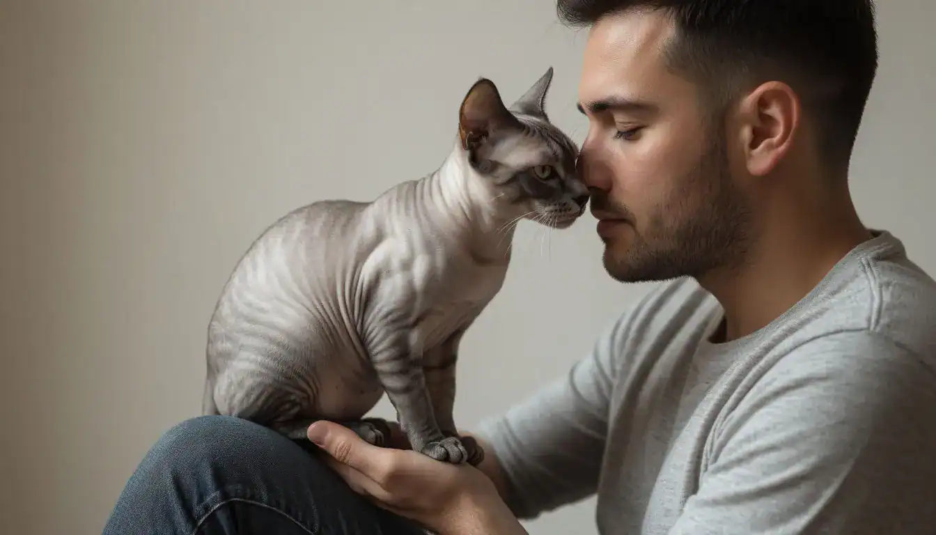 Уход за лысыми кошками: важность общения и ласки