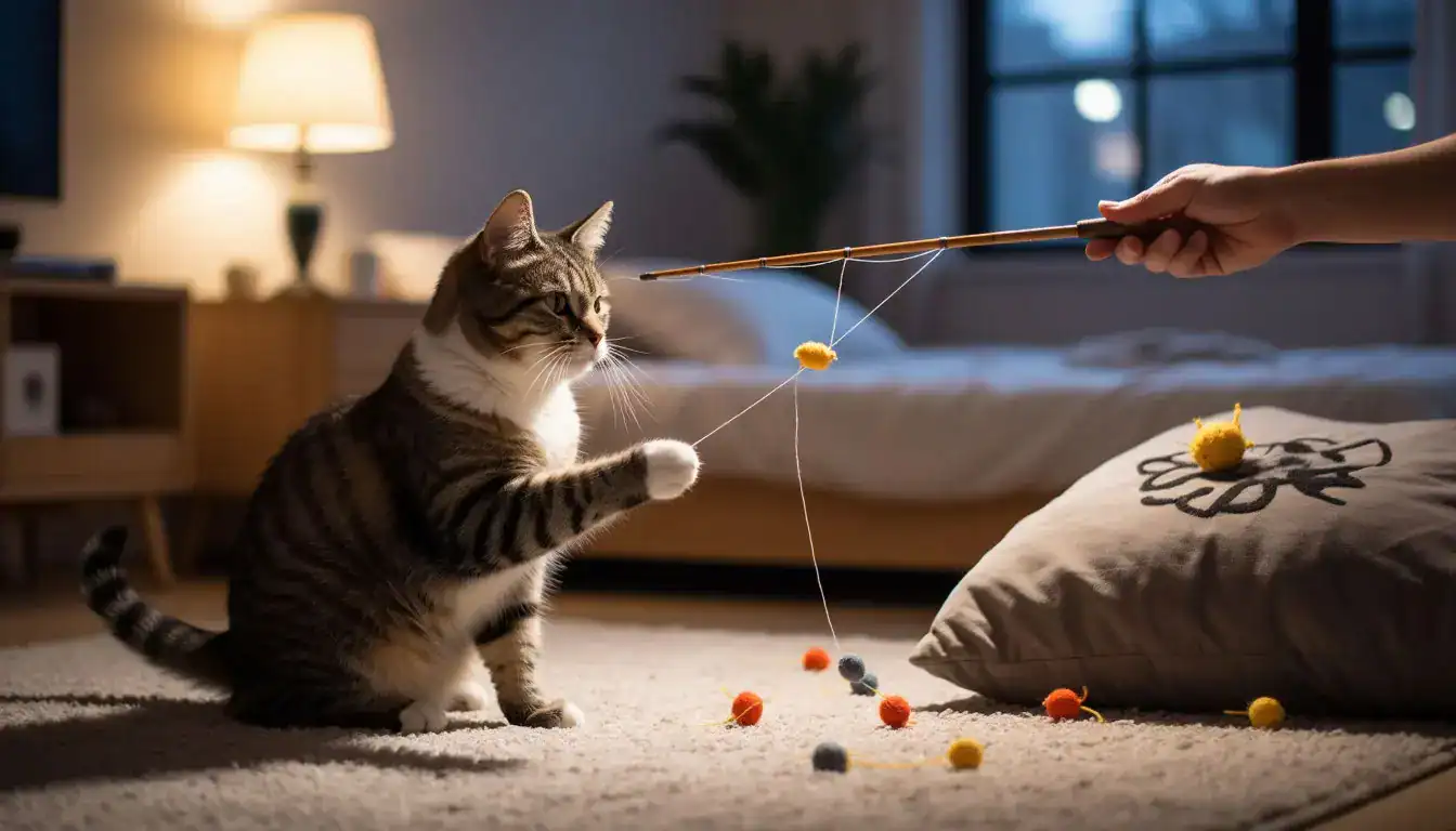 Кошка мешает спать — что делать: обеспечьте питомцу дневную активность