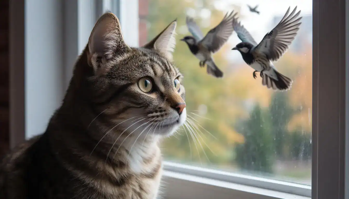 Почему питомцы будят по утрам: кошачий интерес к птицам