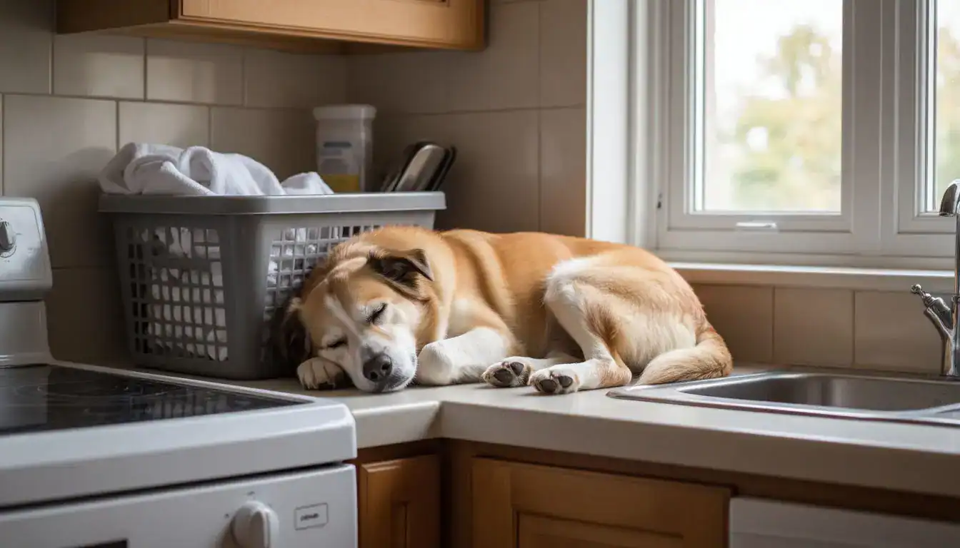 Недосып у собаки: признаки и решения — необычные места для сна