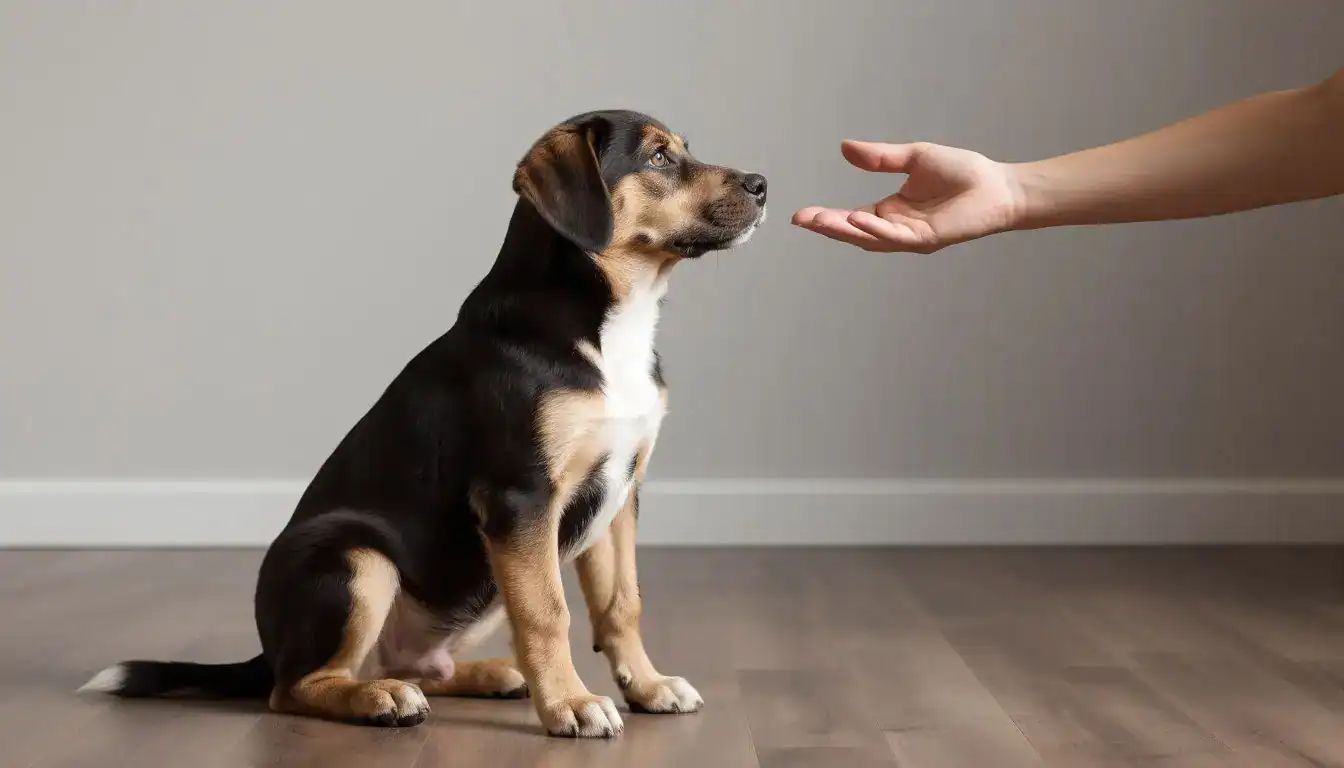 Понимание животными человеческого языка: щенок выполняет команду