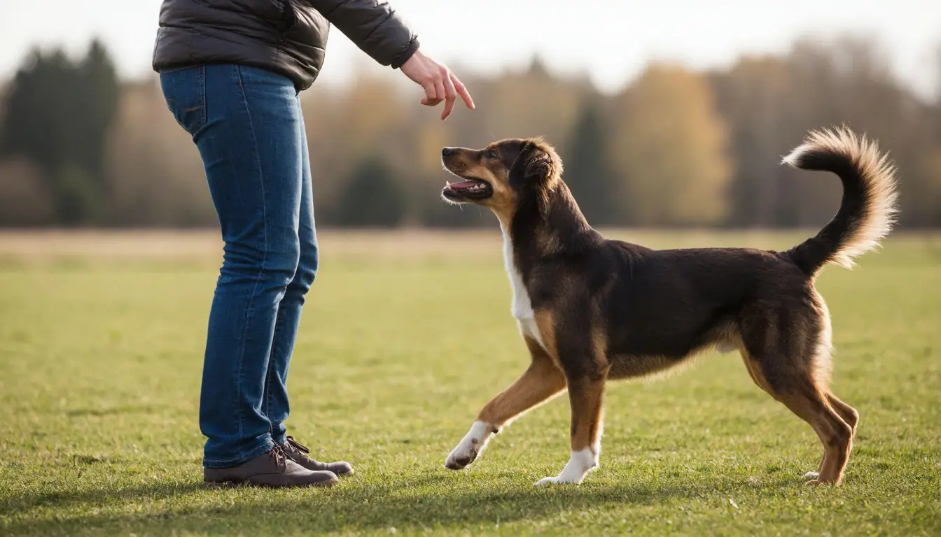 Обучение собаки команде „Назад“: первый шаг