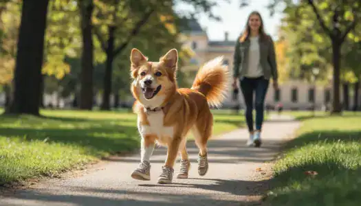 Приучение собаки к обуви: прогулка в парке
