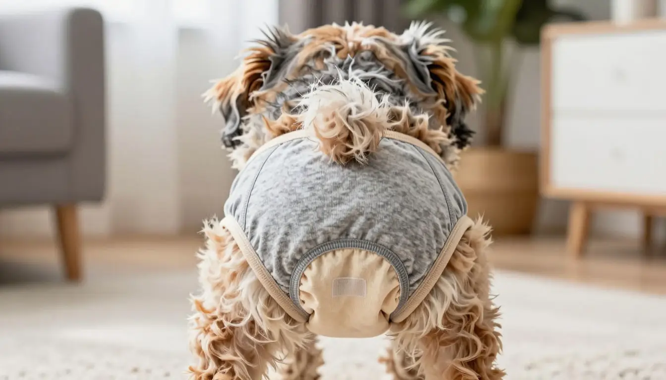 Организация жизни собаки во время течки: использование гигиенических трусов