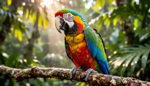 Необычные повадки питомцев: попугай повторяет слова хозяина