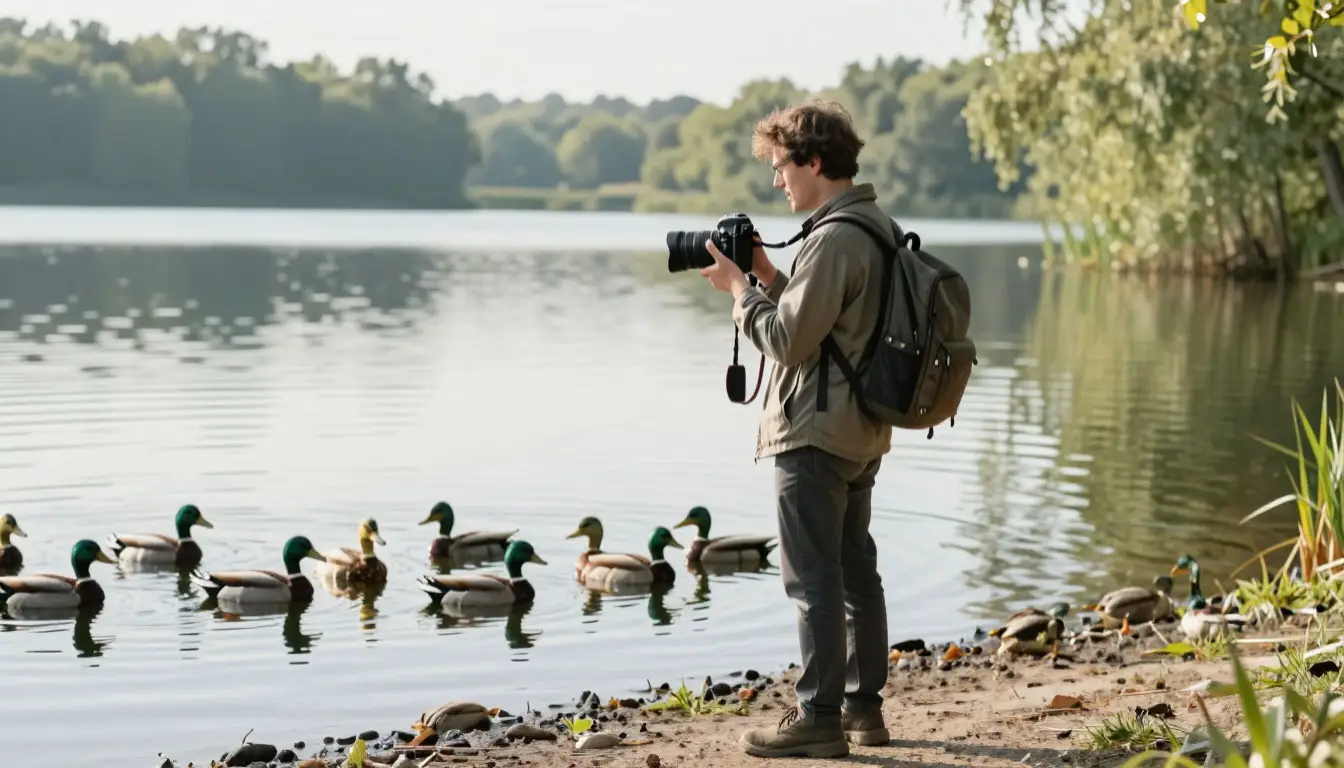 Правила фотоохоты за птицами: выбор ракурса у озера