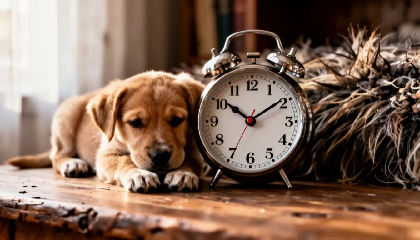 Оптимальное время для выгула щенка после еды — 2–3 часа