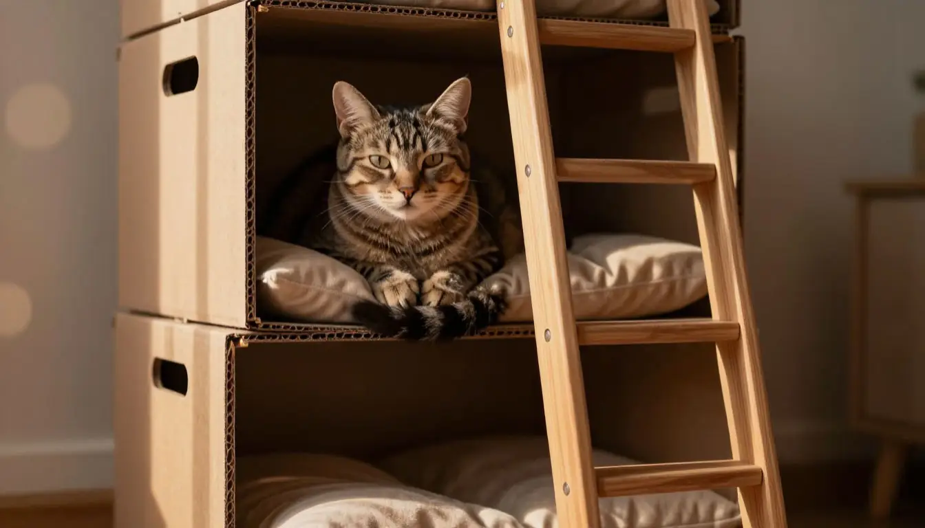 Кошкам нравятся коробки: кошачий домик из коробок