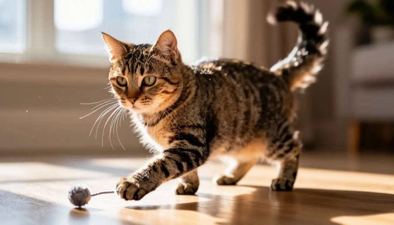 Тайный язык хвоста: круговые движения хвоста во время игры кота