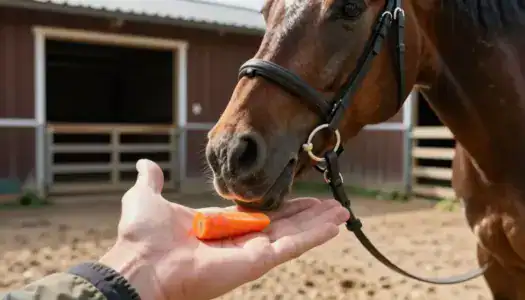 Лошадиная сила в душе: правильное угощение лошади морковью с открытой ладони для установления доверия.