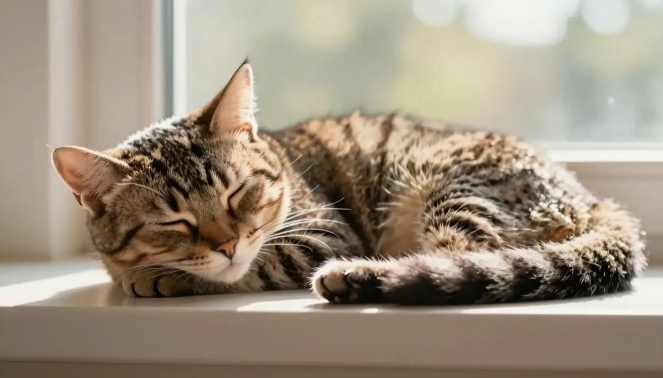 Тайный язык хвоста: расслабленный хвост спящего кота