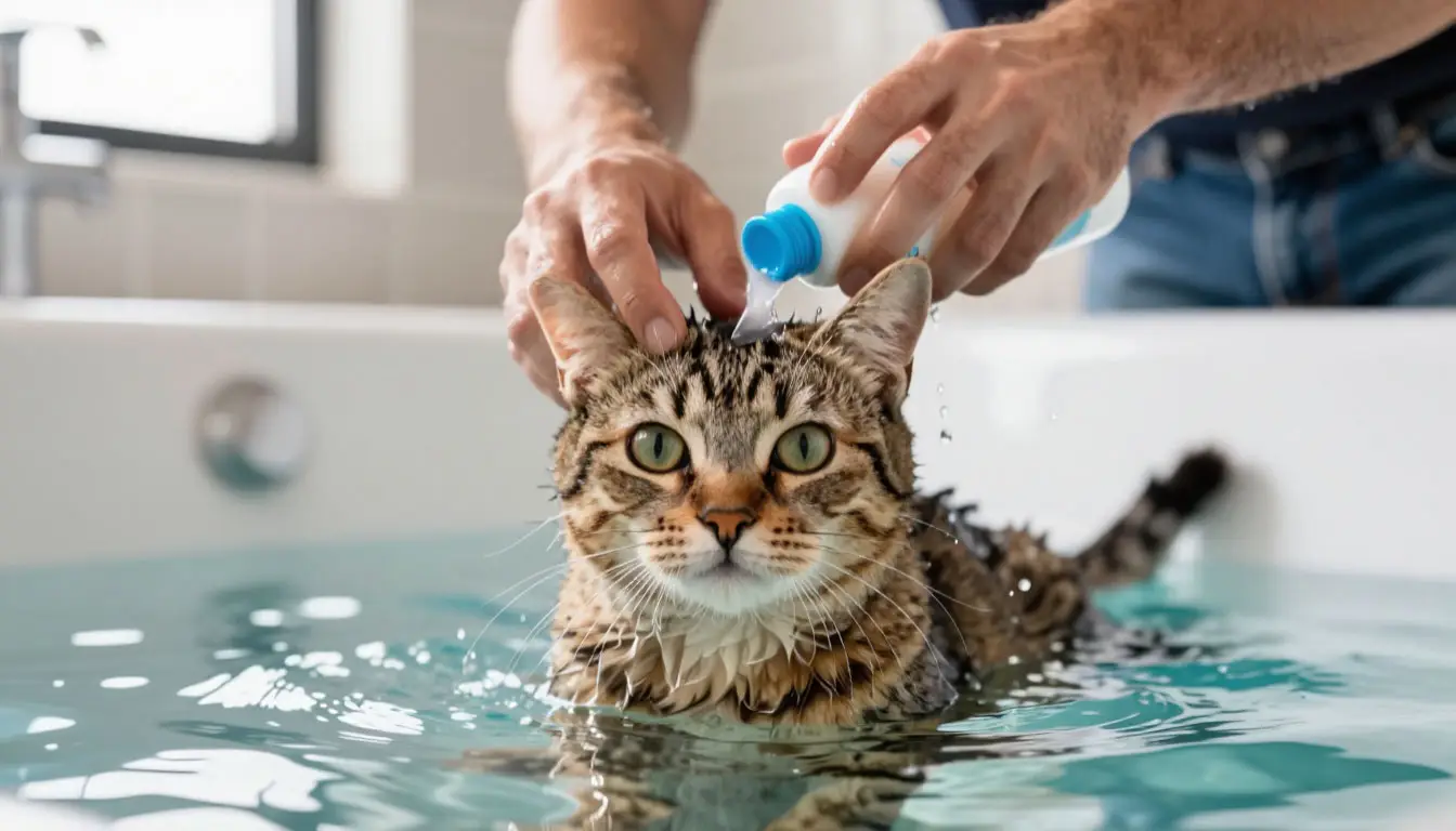 Помощь кошке во время линьки: использование специальных шампуней