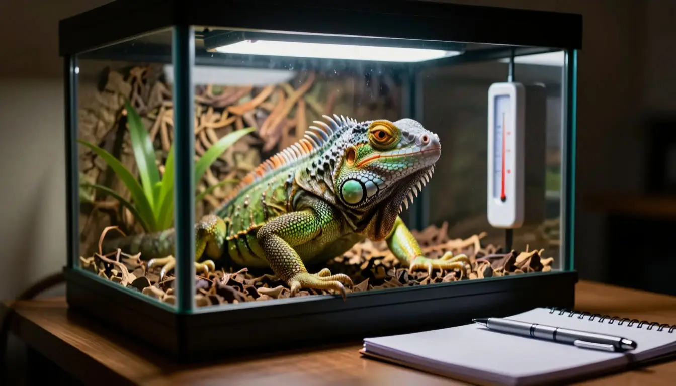 Игуаны дома: контроль температуры и УФ-освещения
