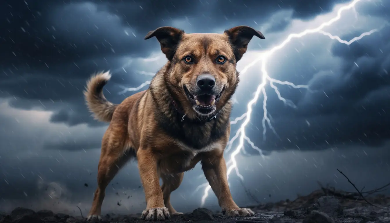 Собака Тор в мощном прыжке — пример необычной клички для питомца