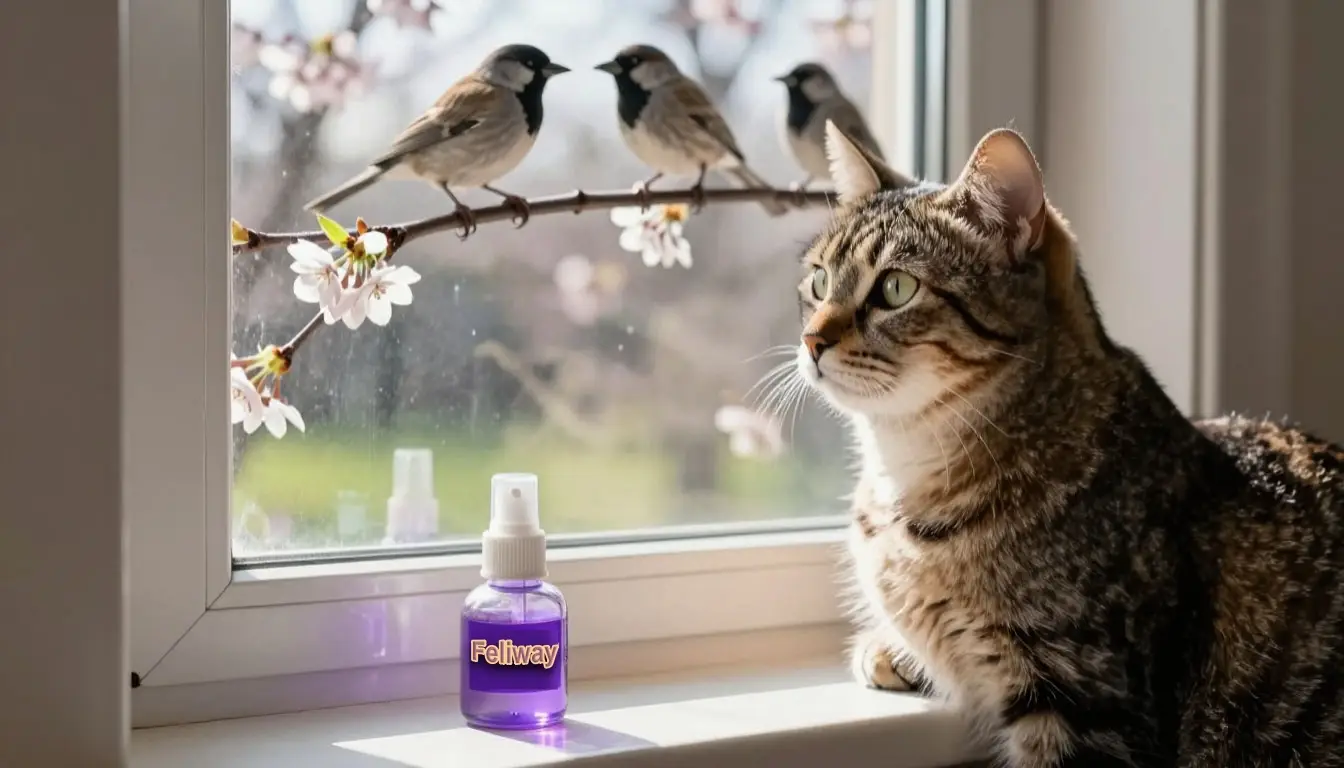 Успокоить кошку без стресса: распыление феромонов рядом с окном