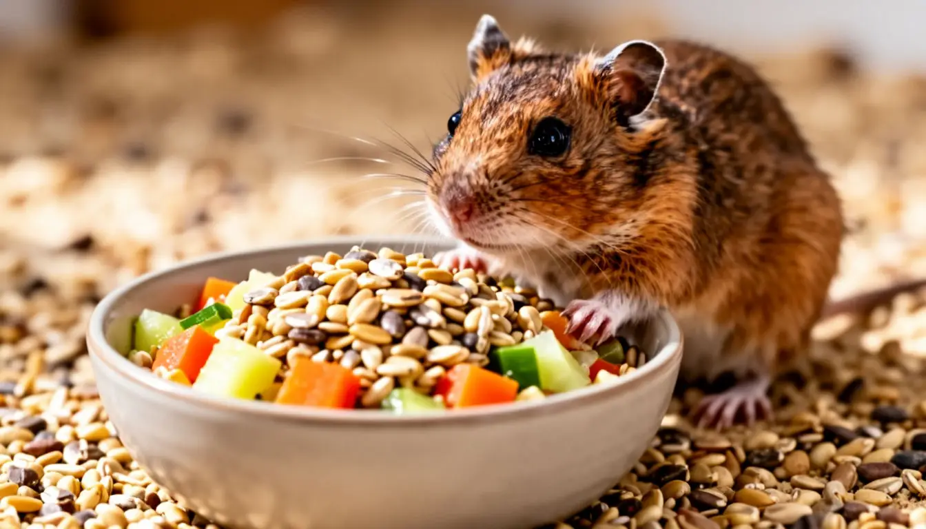 Уход за монгольской песчанкой: сбалансированный рацион.