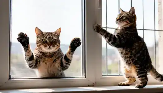 Безопасность окон для кота с сеткой «антикошка»