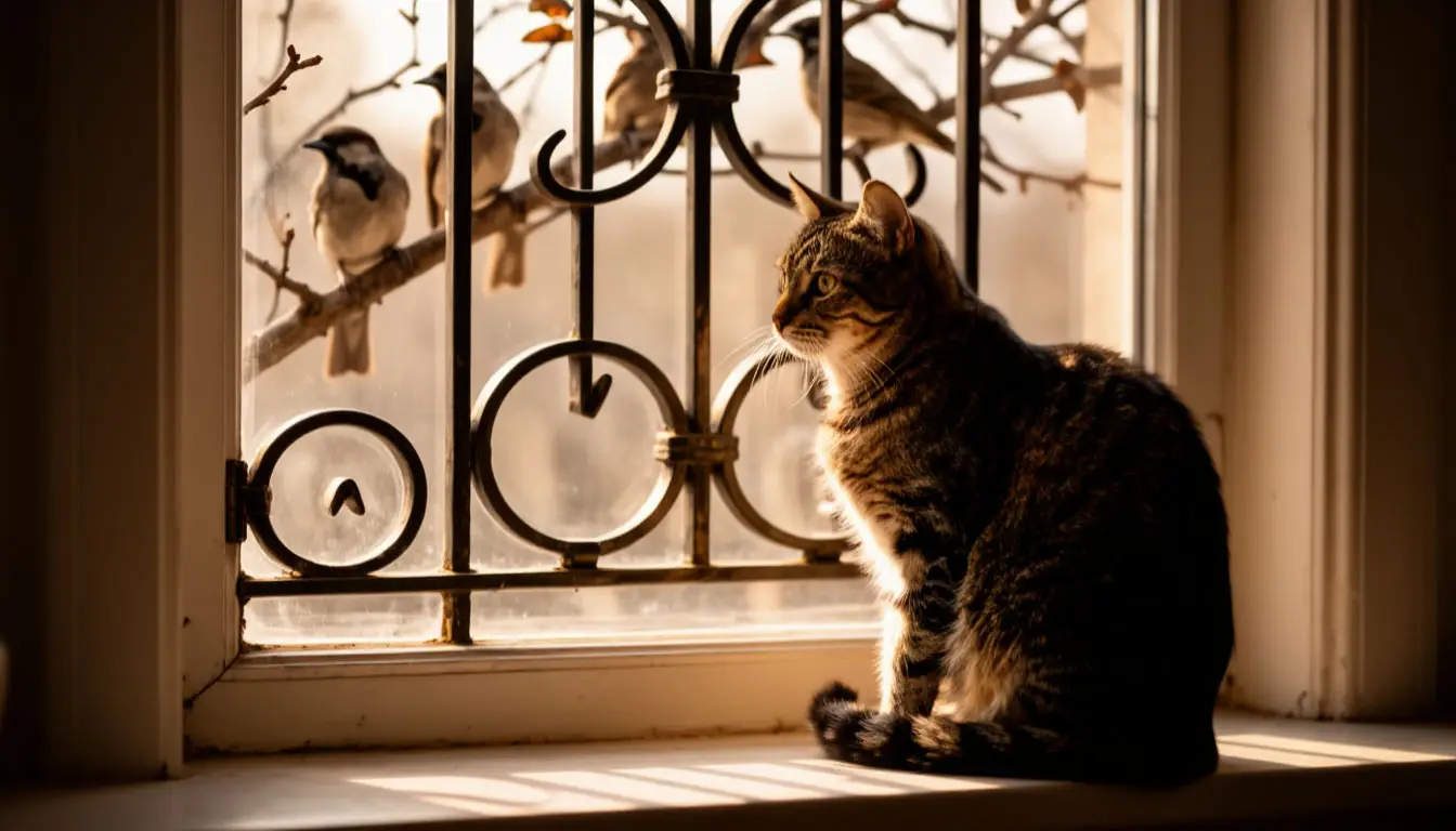 Безопасность окон для кота: защитная решётка.