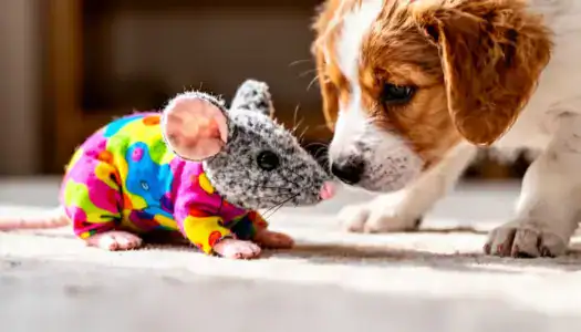 Увлекательная игрушка для щенка: шуршащая мышка с гречкой внутри.